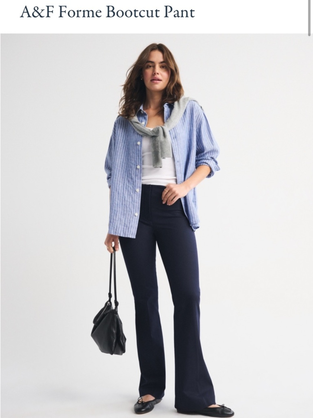 Abercrombie & Fitch Navy Flare Dress Pants